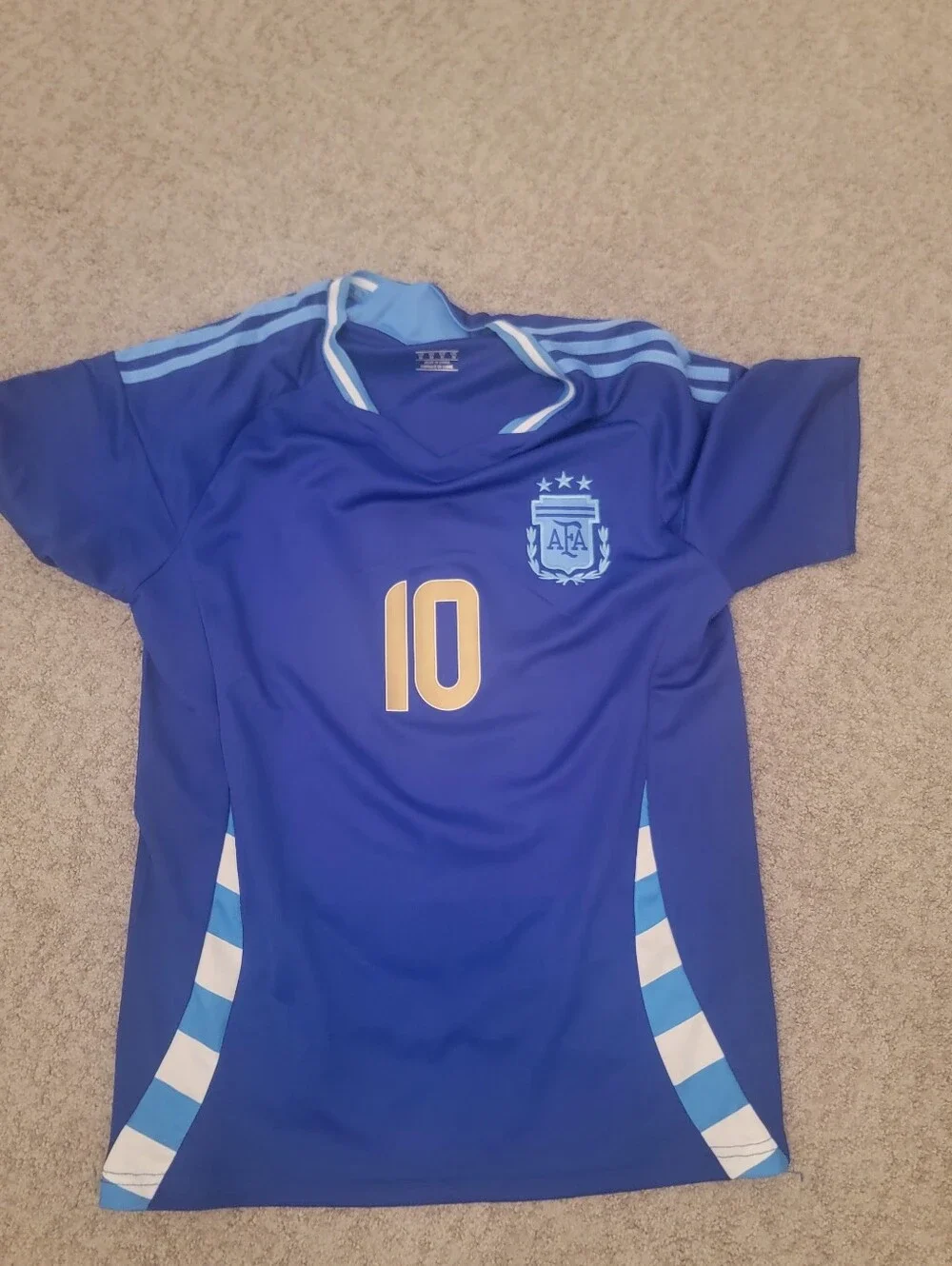 Argentina Adult Men's  Number 10 Messi  Blue Soccer Jersey Medium